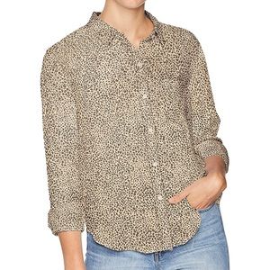 Rails Long Sleeve Button Down Ingrid Raw Hem - Jungle